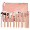 15-Piece Rose Gold Makeup Brush Set with Bag – Multi-Function